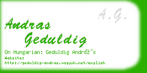 andras geduldig business card